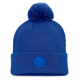 New York Islanders Fanatics Women's Authentic Pro Road Cuffed Knit Hat with Pom - Royal Hats