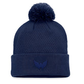Washington Capitals Fanatics Women's Authentic Pro Road Cuffed Knit Hat with Pom - Navy Hats