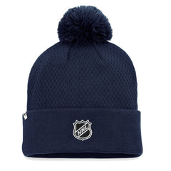 Nashville Predators Fanatics Women's Authentic Pro Road Cuffed Knit Hat with Pom - Navy Hats