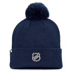 Seattle Kraken Fanatics Women's Authentic Pro Road Cuffed Knit Hat with Pom - Deep Sea Blue Hats