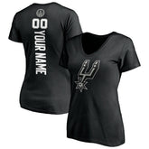 San Antonio Spurs Women's Personalized Playmaker Team V-Neck T-Shirt - Black shop