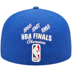 Philadelphia 76ers 3x NBA Finals Champions Crown 59FIFTY Fitted Hat - Royal on sale