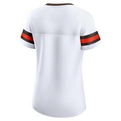 Cleveland Browns Women's Brownie The Elf Gridiron Classics Sunday Best Lace-Up T-Shirt - White for sale