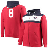 Alexander Ovechkin Washington Capitals Profile Big & Tall Colorblock Full-Zip Hoodie - Red Hoodies