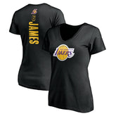 LeBron James Los Angeles Lakers Women's #6 Playmaker Name & Number V-Neck T-Shirt - Black outlet