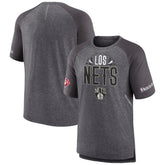 Brooklyn Nets 2022 Noches Ene-Be-A Core Shooting Raglan T-Shirt - Heathered Gray for sale