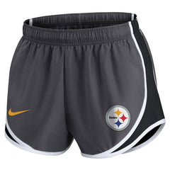 Pittsburgh Steelers Women's Plus Size Logo Performance Tempo Shorts - Charcoal on sale