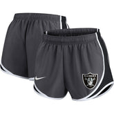 Las Vegas Raiders Women's Plus Size Logo Performance Tempo Shorts - Charcoal on sale