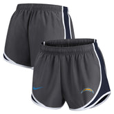 Los Angeles Chargers Women's Team Logo Performance Tempo Shorts - Charcoal discount