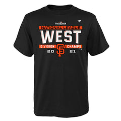 San Francisco Giants Youth 2021 NL West Division Champions Locker Room T-Shirt Black