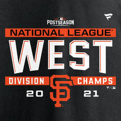 San Francisco Giants Youth 2021 NL West Division Champions Locker Room T-Shirt Black
