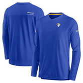 Los Angeles Rams Sideline Coach Chevron Lock Up Long Sleeve V-Neck Performance T-Shirt - Royal online