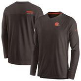 Cleveland Browns Sideline Coach Chevron Lock Up Long Sleeve V-Neck Performance T-Shirt - Brown for sale