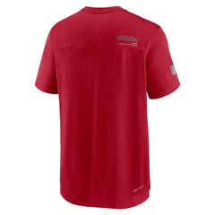 Tampa Bay Buccaneers Sideline Coach Chevron Lock Up Logo V-Neck Performance T-Shirt - Red discount
