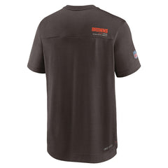 Cleveland Browns Sideline Coach Chevron Lock Up Logo V-Neck Performance T-Shirt - Brown outlet