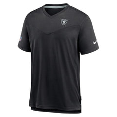 Las Vegas Raiders Sideline Coach Chevron Lock Up Logo V-Neck Performance T-Shirt - Black on sale