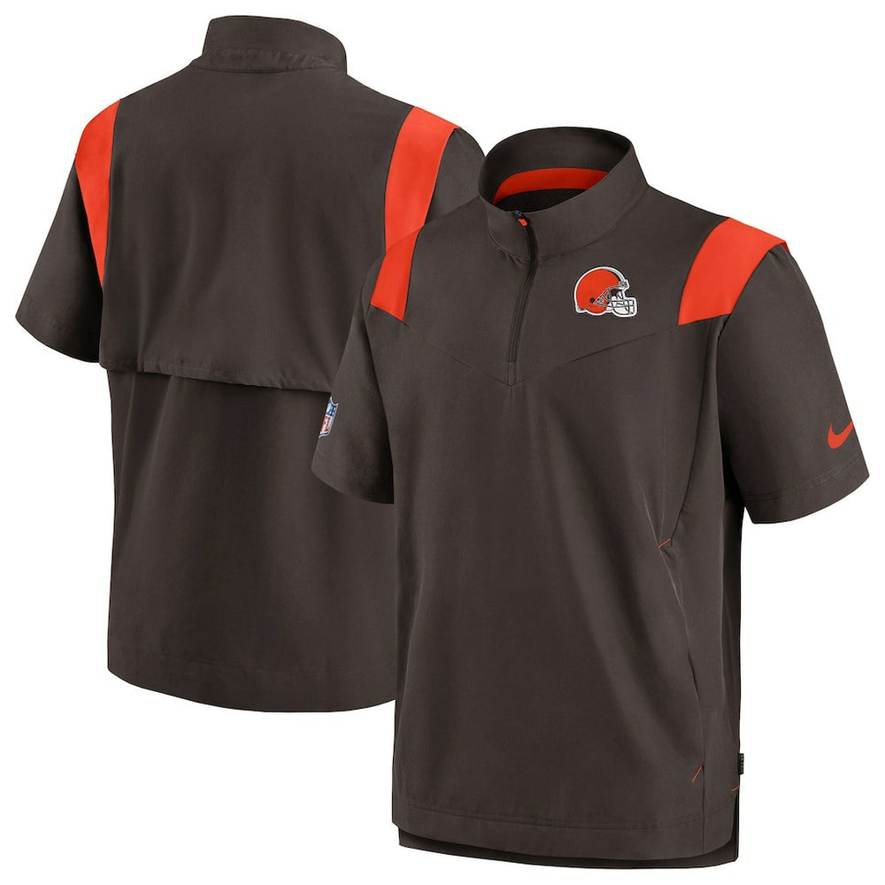 Cleveland Browns Sideline Coaches Chevron Lockup Pullover Top - Brown discount