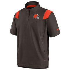 Cleveland Browns Sideline Coaches Chevron Lockup Pullover Top - Brown discount