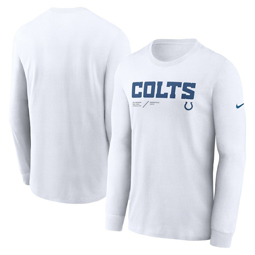 Indianapolis Colts Sideline Infograph Lock Up Performance Long Sleeve T-Shirt - White for sale