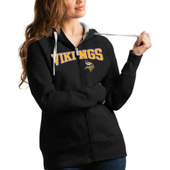 Minnesota Vikings Antigua Women's Wordmark Victory Full-Zip Hoodie - Black discount