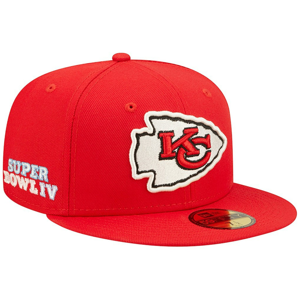 Kansas City Chiefs New Era Super Bowl IV Pop Sweat 59FIFTY Fitted Hat - Red online