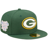 Green Bay Packers New Era Super Bowl XXXI Purple Pop Sweat 59FIFTY Fitted Hat - Green for sale
