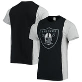 Las Vegas Raiders Refried Apparel Sustainable Split T-Shirt - Black/Heathered Gray on sale