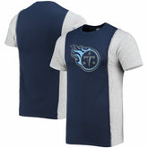 Tennessee Titans Refried Apparel Sustainable Split T-Shirt - Navy/Heathered Gray discount