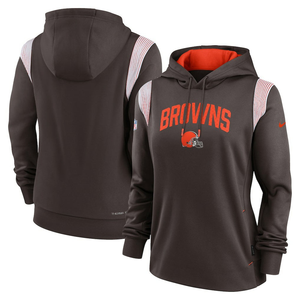 Cleveland Browns Women's Sideline Stack Performance Pullover Hoodie - Brown online