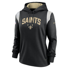 New Orleans Saints Women's Sideline Stack Performance Pullover Hoodie - Black discount