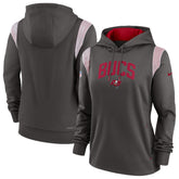 Tampa Bay Buccaneers Women's Sideline Stack Performance Pullover Hoodie - Pewter discount