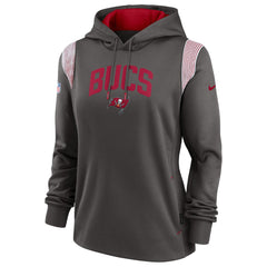 Tampa Bay Buccaneers Women's Sideline Stack Performance Pullover Hoodie - Pewter discount