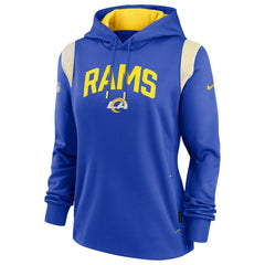Los Angeles Rams Women's Sideline Stack Performance Pullover Hoodie - Royal for sale