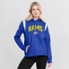 Los Angeles Rams Women's Sideline Stack Performance Pullover Hoodie - Royal for sale