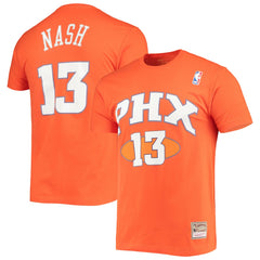 Steve Nash Phoenix Suns Hardwood Classics Stitch Name & Number T-Shirt - Orange cheap