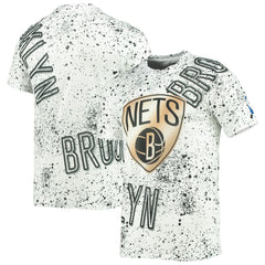 Brooklyn Nets FISLL Gold Foil Splatter Print T-Shirt - White outlet