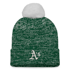 Athletics Women's Iconic Cuffed Knit Hat with Pom Green/White