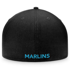 Miami Marlins Iconic Team Patch Fitted Hat Black