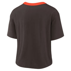 Cleveland Browns Women's High Hip Fashion Cropped Top - Brown sale