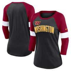Washington Commanders Women's Football Pride Raglan 3/4-Sleeve T-Shirt - Heather Black/Burgundy cheap