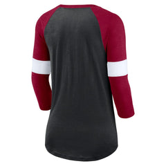 Washington Commanders Women's Football Pride Raglan 3/4-Sleeve T-Shirt - Heather Black/Burgundy cheap