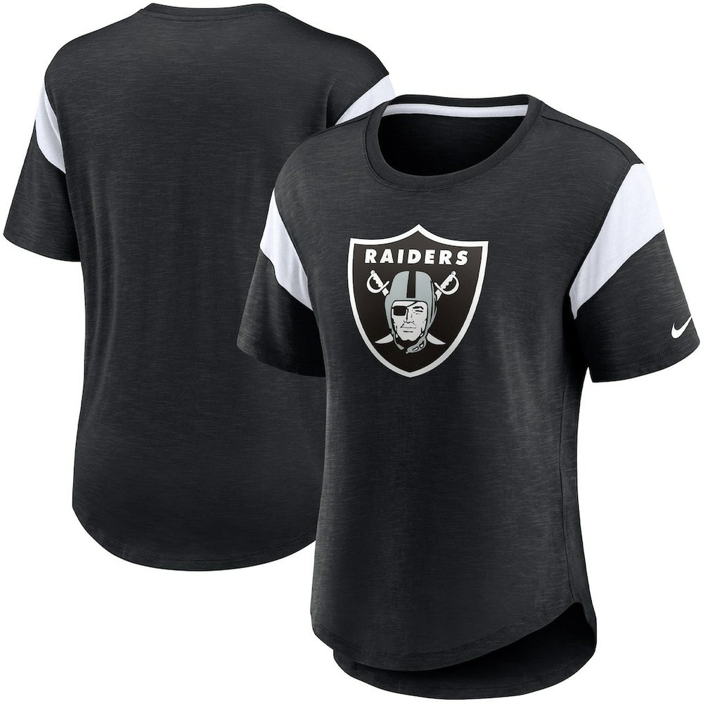 Las Vegas Raiders Women's Primary Logo Fashion Top - Heather Black outlet