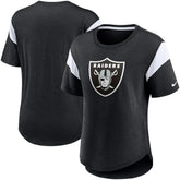 Las Vegas Raiders Women's Primary Logo Fashion Top - Heather Black outlet