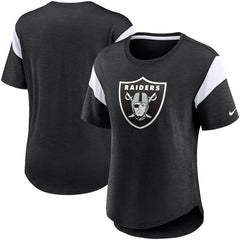 Las Vegas Raiders Women's Primary Logo Fashion Top - Heather Black outlet