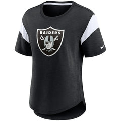 Las Vegas Raiders Women's Primary Logo Fashion Top - Heather Black outlet