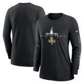 New Orleans Saints Women's Prime Split Long Sleeve T-Shirt - Black for sale