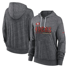San Francisco 49ers Women's Team Spirit Gym Vintage Lightweight Hoodie Top - Heather Charcoal outlet
