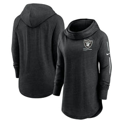 Las Vegas Raiders Women's Minimal Statement Lightweight Raglan Funnel Neck Pullover Hoodie - Black online