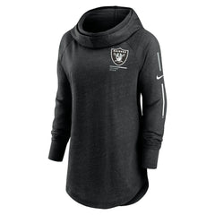 Las Vegas Raiders Women's Minimal Statement Lightweight Raglan Funnel Neck Pullover Hoodie - Black online