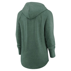 Green Bay Packers Women's Minimal Statement Lightweight Raglan Funnel Neck Pullover Hoodie - Heather Green discount